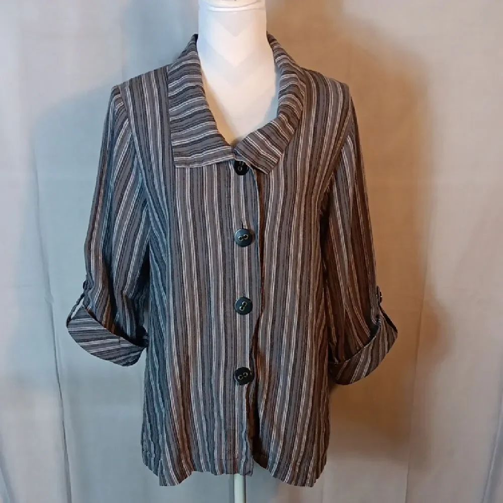 Habitat Clothes To Live In Striped Linen Women's Top